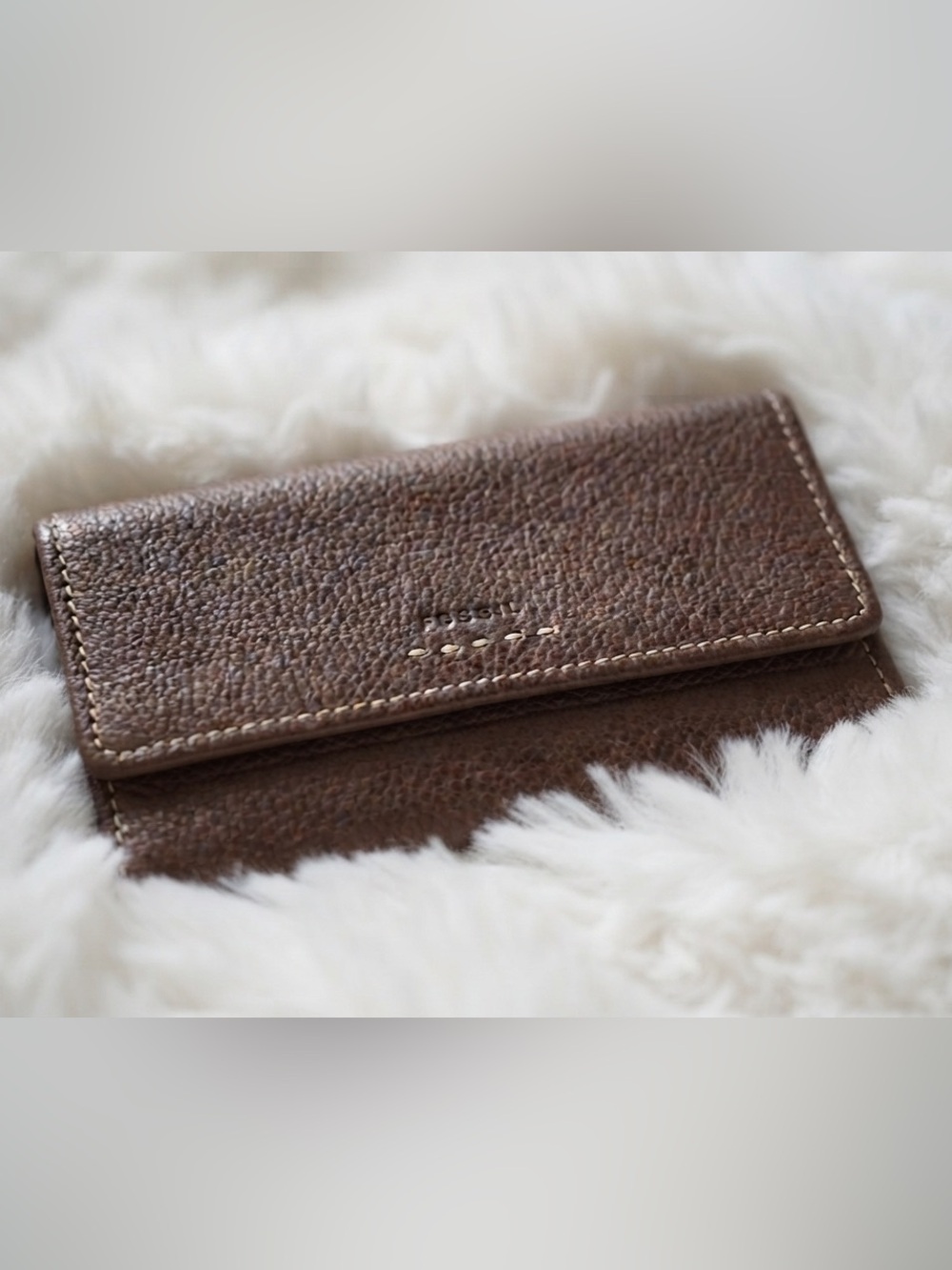 Fossil Brown Pebbled Leather Wallet